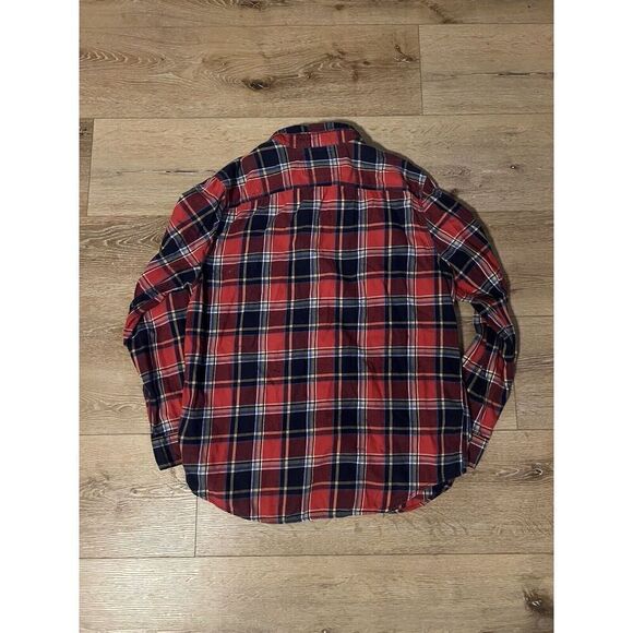 American Eagle Mens Red Plaid Long Sleeve Button Up Flannel Size XL - Picture 2 of 3
